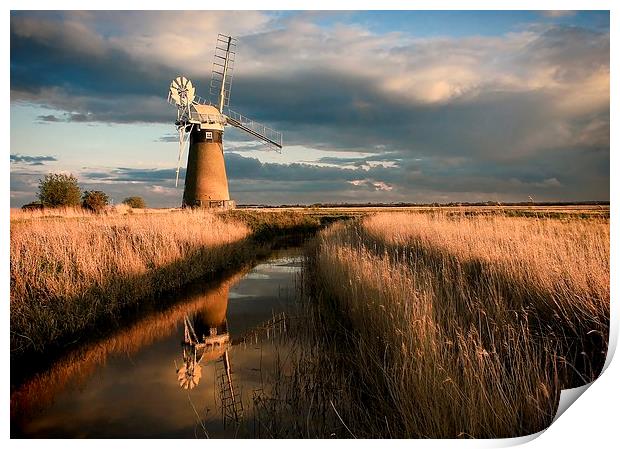  Evening Light Over St. Benet's Drainage Mill Print by Broadland Photography
