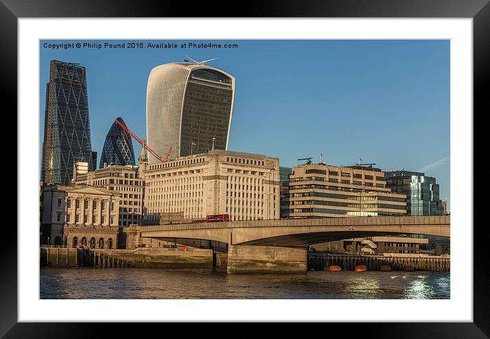  London Bridge and the City of London Framed Mounted Print by Philip Pound