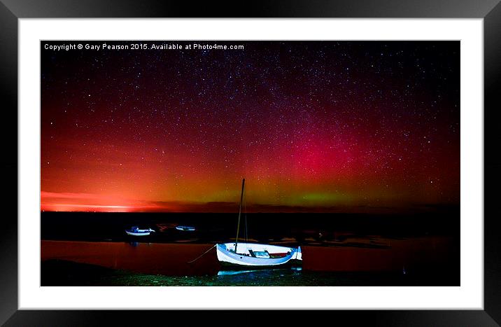  Aurora from Burnham Overy Staithe in Norfolk Framed Mounted Print by Gary Pearson