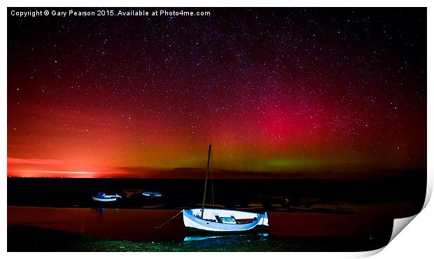  Aurora from Burnham Overy Staithe in Norfolk Print by Gary Pearson