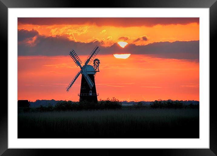  Sundown over Berney Arms Framed Mounted Print by Broadland Photography