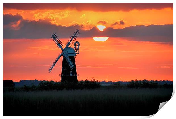  Sundown over Berney Arms Print by Broadland Photography