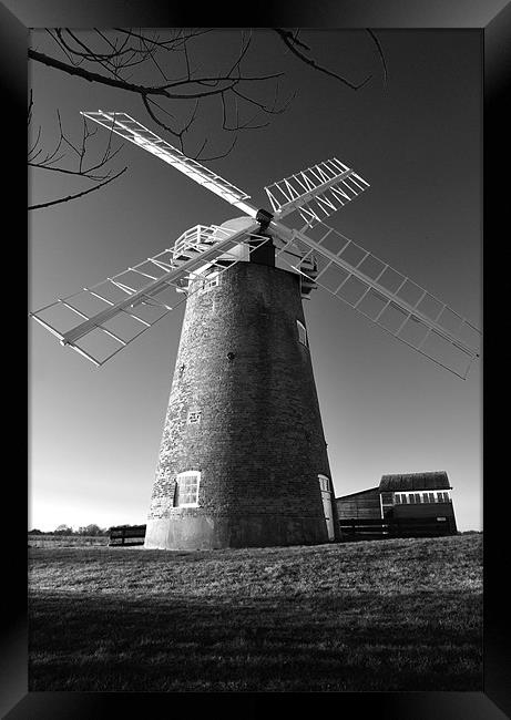 Horsey Windmill in Black and White Framed Print by Stephen Mole