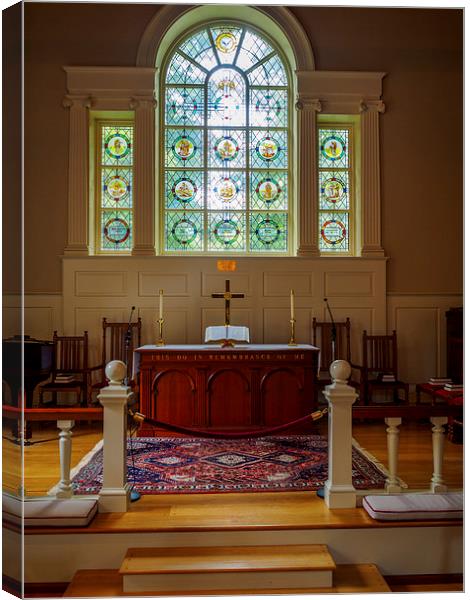 Irving Chapel, Bouctouche, New Brunswick, Canada Canvas Print by Mark Llewellyn