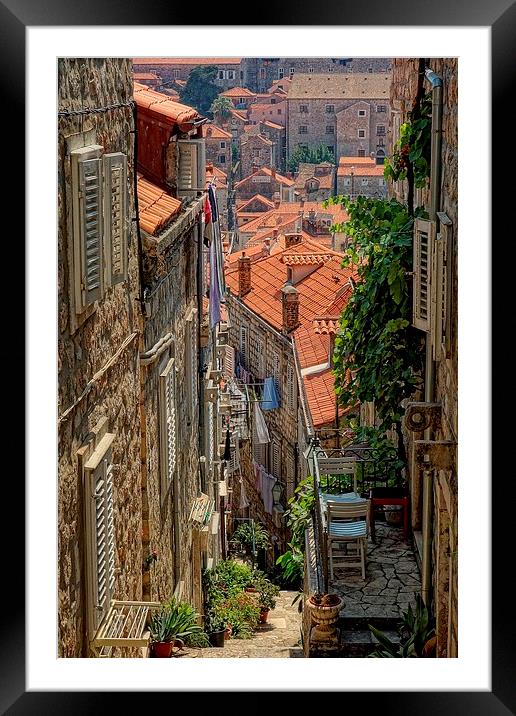  Narrow Streets of Dubrovnik Framed Mounted Print by Broadland Photography