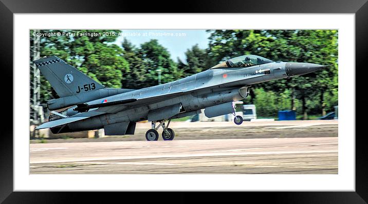  F16 Touch Down Framed Mounted Print by Peter Farrington