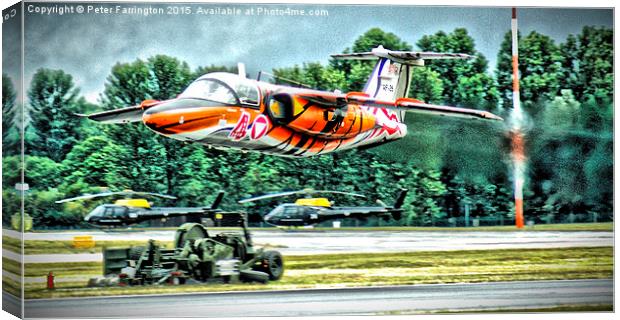  Austrian Air Force Flying Low Canvas Print by Peter Farrington