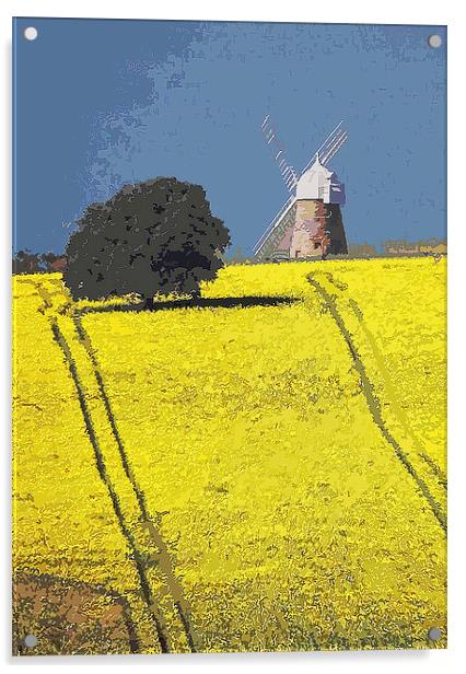  Halnaker windmill, Sussex Acrylic by Michael Chandler