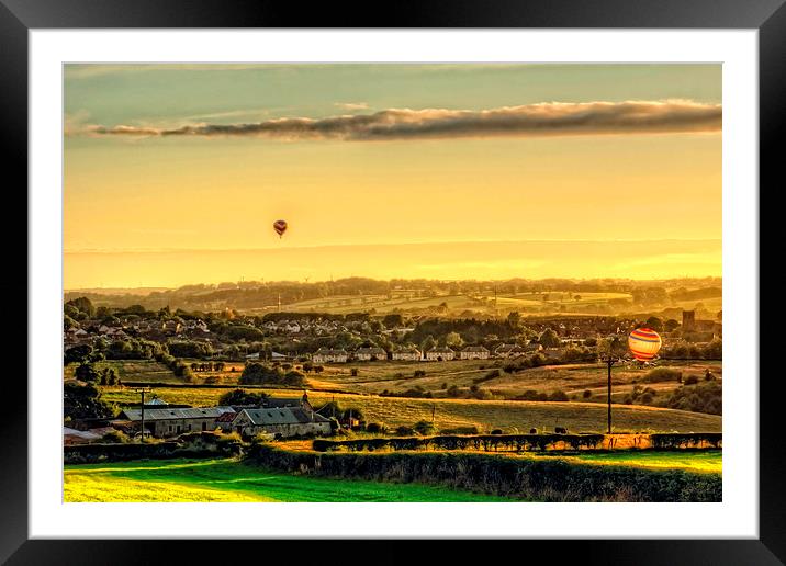 Hot Air Balloons at Twilight Framed Mounted Print by Tom Gomez