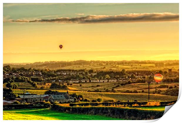 Hot Air Balloons at Twilight Print by Tom Gomez