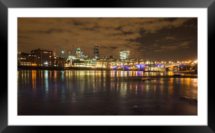 Low Tide London  Framed Mounted Print by Clive Eariss