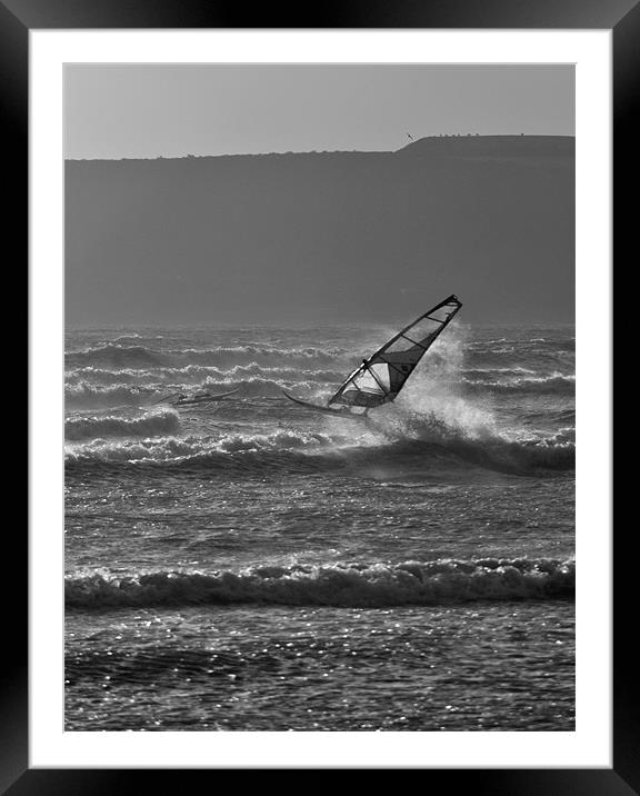 Windsurfer, Marazion, Cornwall Framed Mounted Print by C.C Photography