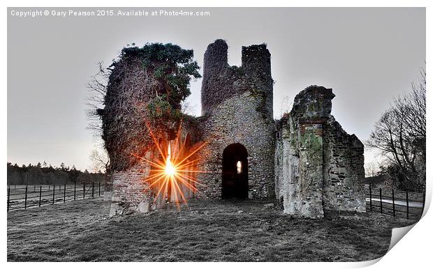  St Mary's church ruins Sandringham  Print by Gary Pearson