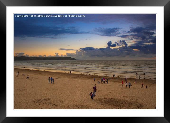  Evening on the Beach Framed Mounted Print by Kish Woolmore