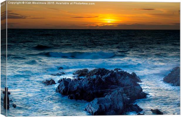  Sunset rocky bay Canvas Print by Kish Woolmore