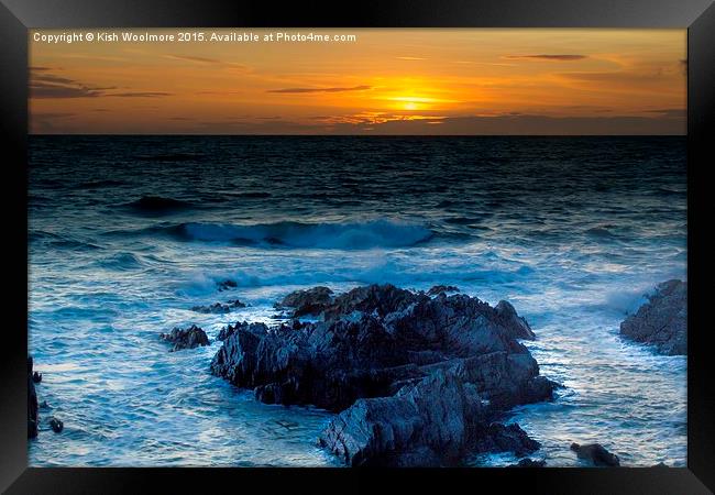  Sunset rocky bay Framed Print by Kish Woolmore