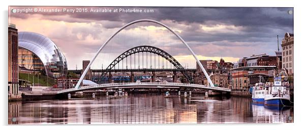  Along the Tyne Acrylic by Alexander Perry