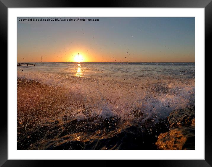  Sunrise splash. Framed Mounted Print by paul cobb