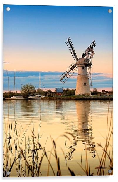  Evening in Thurne Acrylic by Broadland Photography