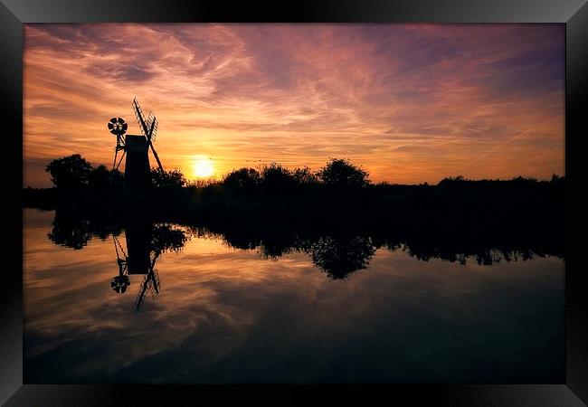  Turf Fen Sunset Framed Print by Broadland Photography