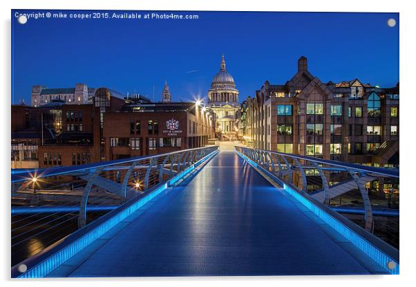  St Pauls cathedral blues Acrylic by mike cooper