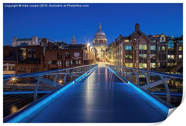  St Pauls cathedral blues Print by mike cooper