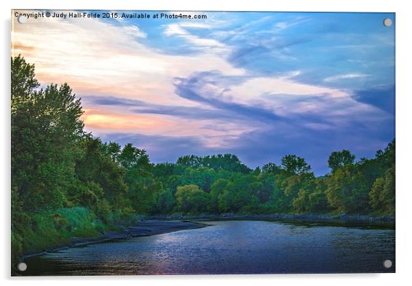  Little Racoon River Acrylic by Judy Hall-Folde