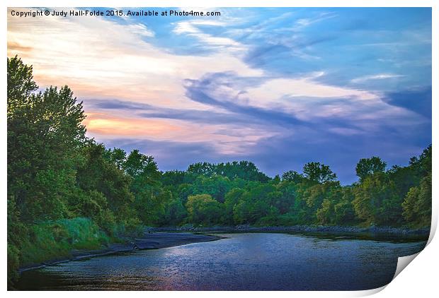  Little Racoon River Print by Judy Hall-Folde