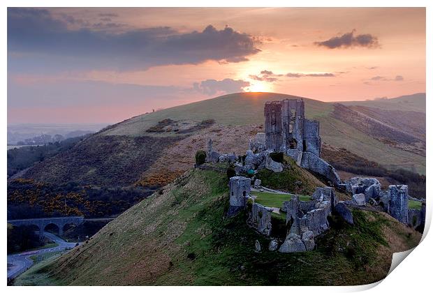  Corfe Castle Print by Tony Bates