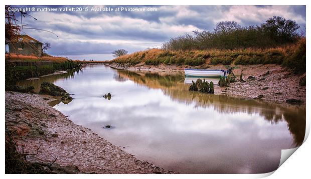  Lone Boat On A Lowering Tide Print by matthew  mallett