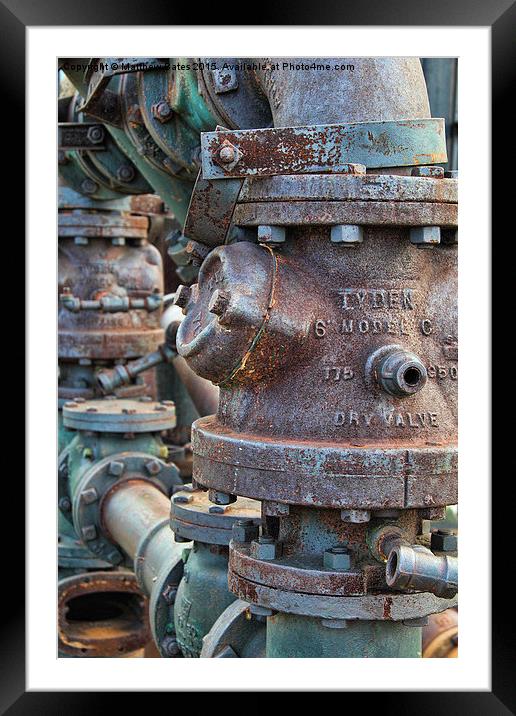 Pipes and valves. Framed Mounted Print by Matthew Bates