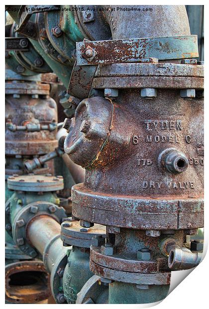 Pipes and valves. Print by Matthew Bates
