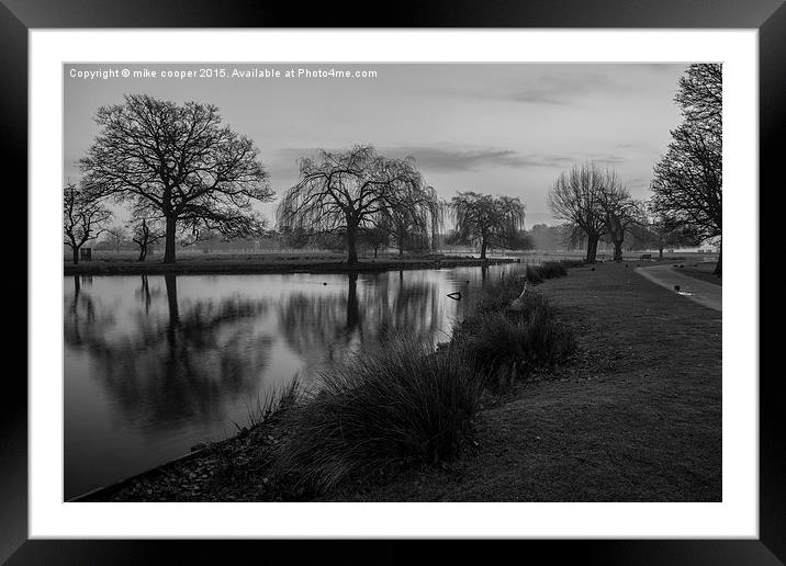  Bushy park boating lake Framed Mounted Print by mike cooper