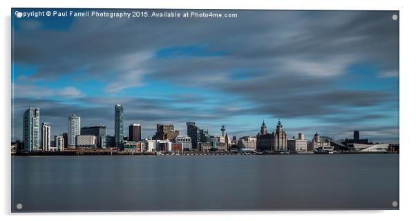  Liverpool skyline (long exposure) Acrylic by Paul Farrell Photography