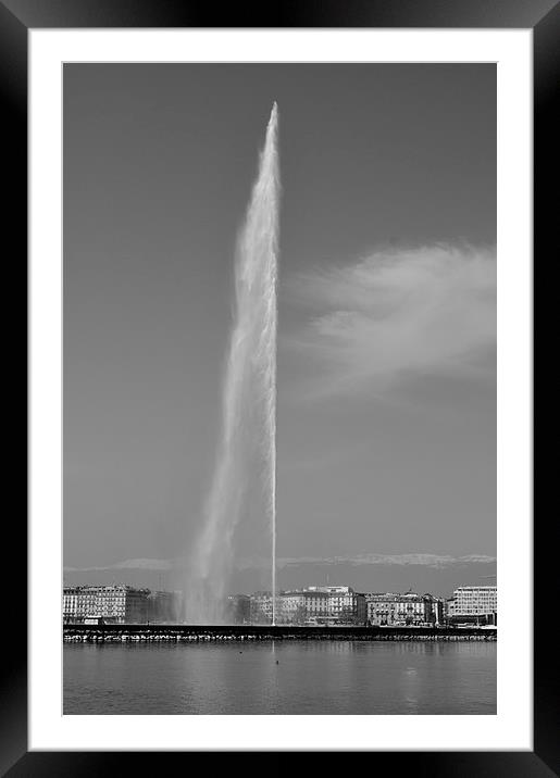 Jet d'Eau  Framed Mounted Print by Simon Hackett