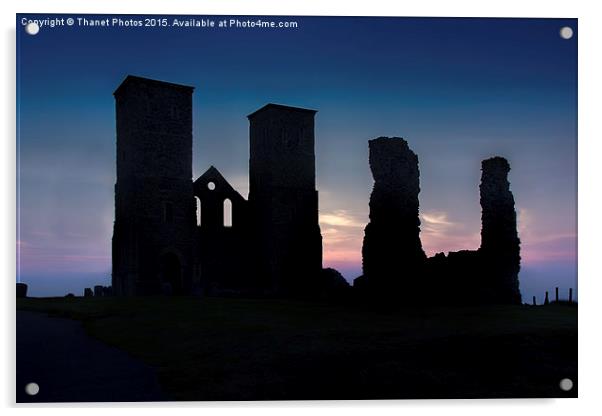  Reculver Towers at sunset Acrylic by Thanet Photos