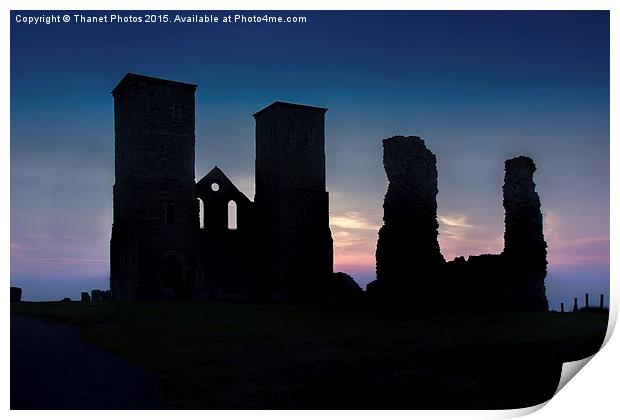 Reculver Towers at sunset Print by Thanet Photos