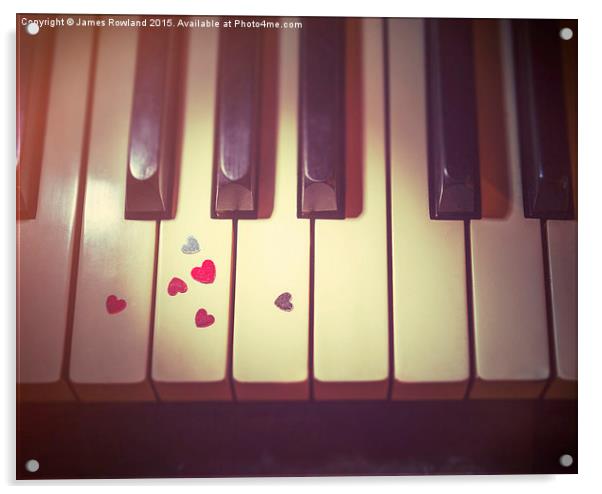  Hearts and Keys Acrylic by James Rowland