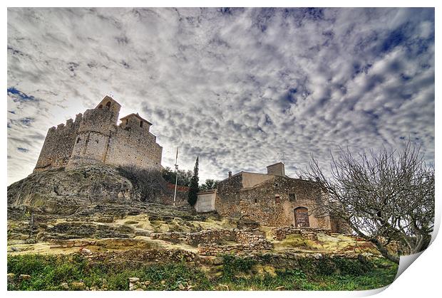 Castle of Calafell Print by Josep M Peñalver