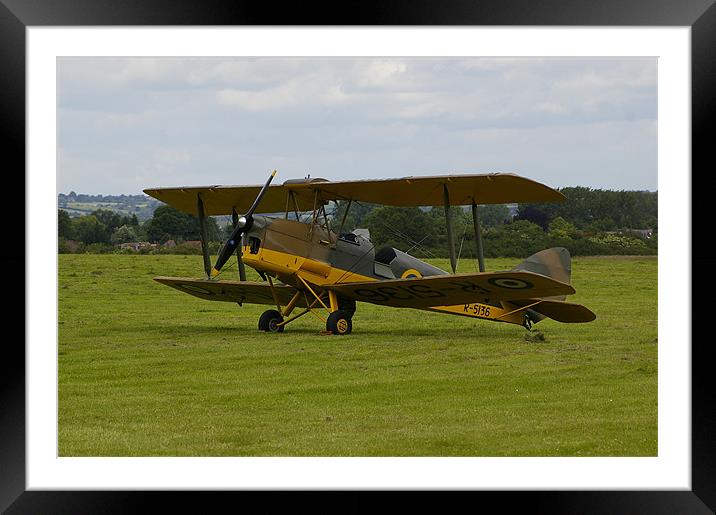 An old Tiger moth aeroplane Framed Mounted Print by Randal Cheney