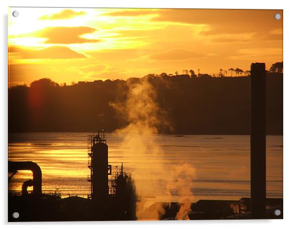 Industrial Sunrise Acrylic by Dave Wyllie