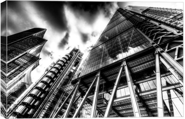 The Lloyd's of London Cheesegrater and Willis Grou Canvas Print by David Pyatt