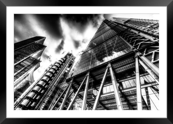 The Lloyd's of London Cheesegrater and Willis Grou Framed Mounted Print by David Pyatt
