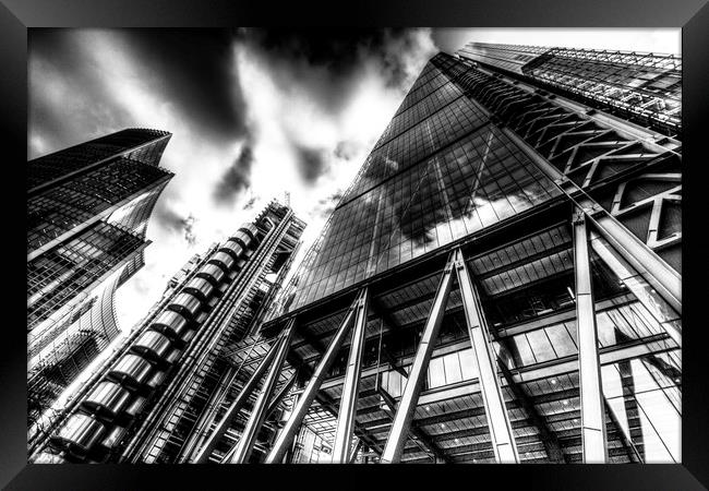 The Lloyd's of London Cheesegrater and Willis Grou Framed Print by David Pyatt