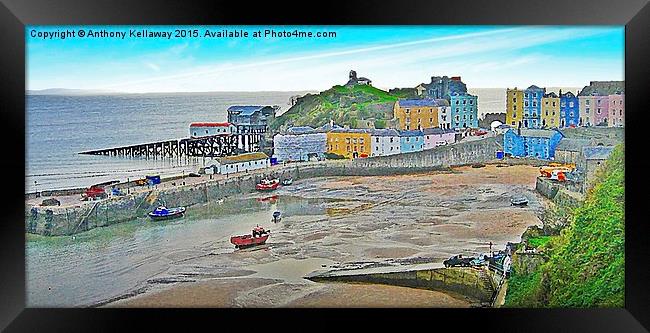  TENBY HARBOUR AT LOW TIDE Framed Print by Anthony Kellaway