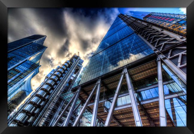 The Lloyd's of London Cheesegrater and Willis Grou Framed Print by David Pyatt