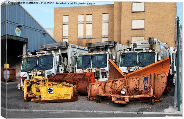  Snow Ploughs Canvas Print by Matthew Bates