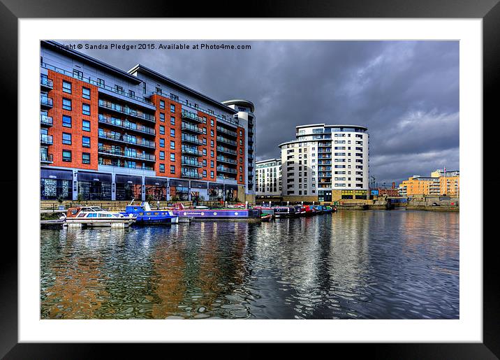  Boats in Clarence Dock Leeds Framed Mounted Print by Sandra Pledger