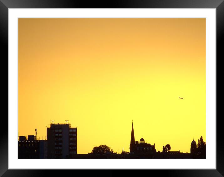 City Sunset Framed Mounted Print by Dave Wyllie