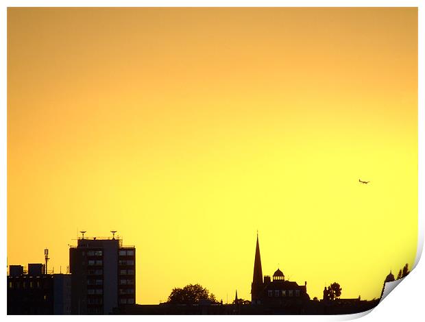 City Sunset Print by Dave Wyllie